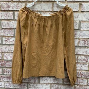 Moon River off the shoulder mustard top size med